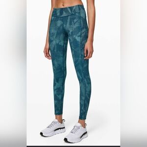 Lululemon Athletica Blue Patterned Jeggings